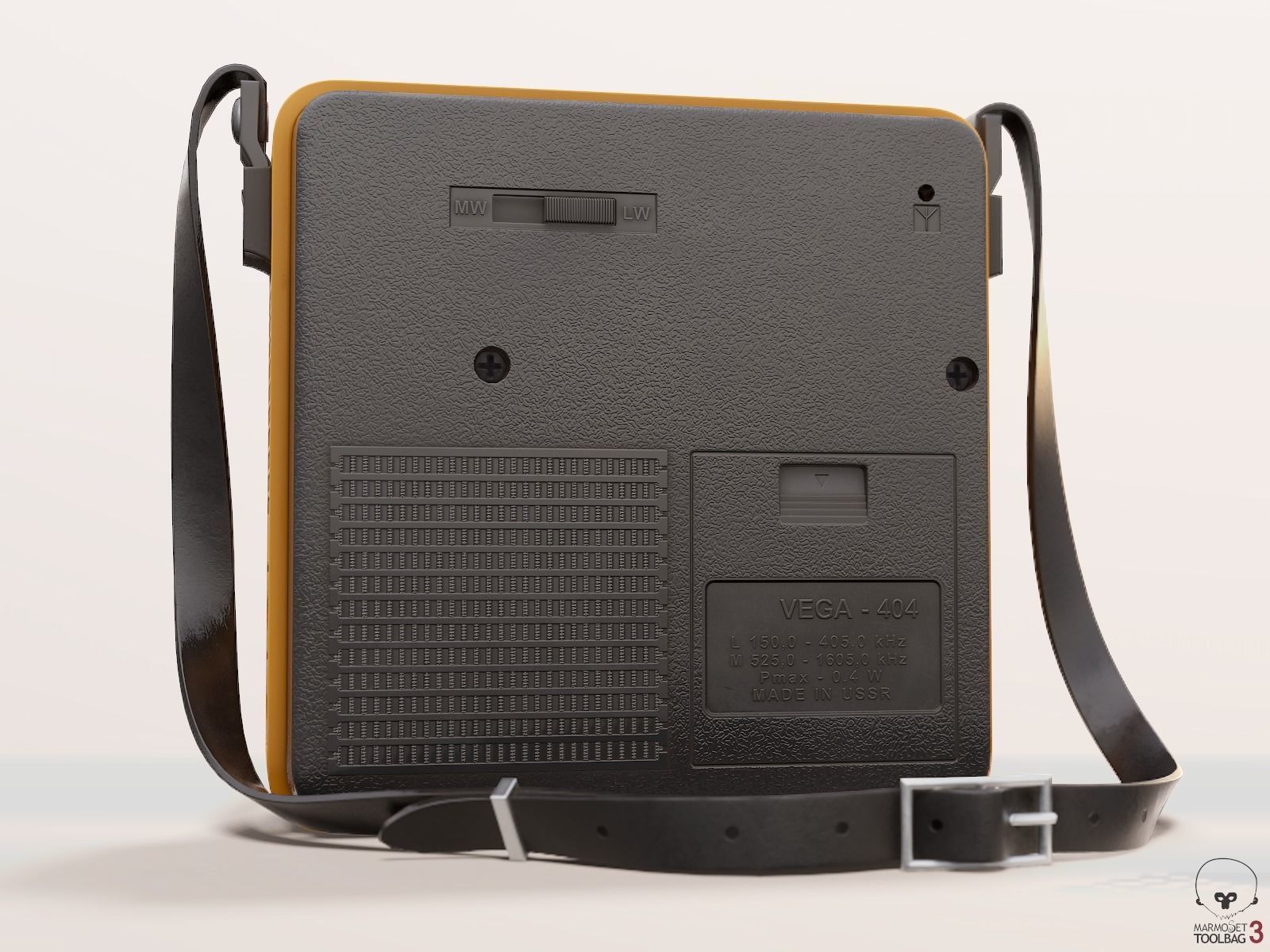 Retro Portable Radio Vega PBR Low-poly 3D model_12