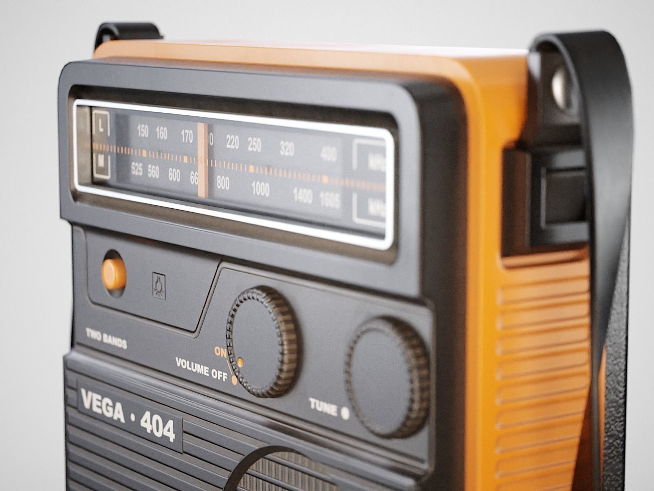 Retro Portable Radio Vega PBR Low-poly 3D model_7