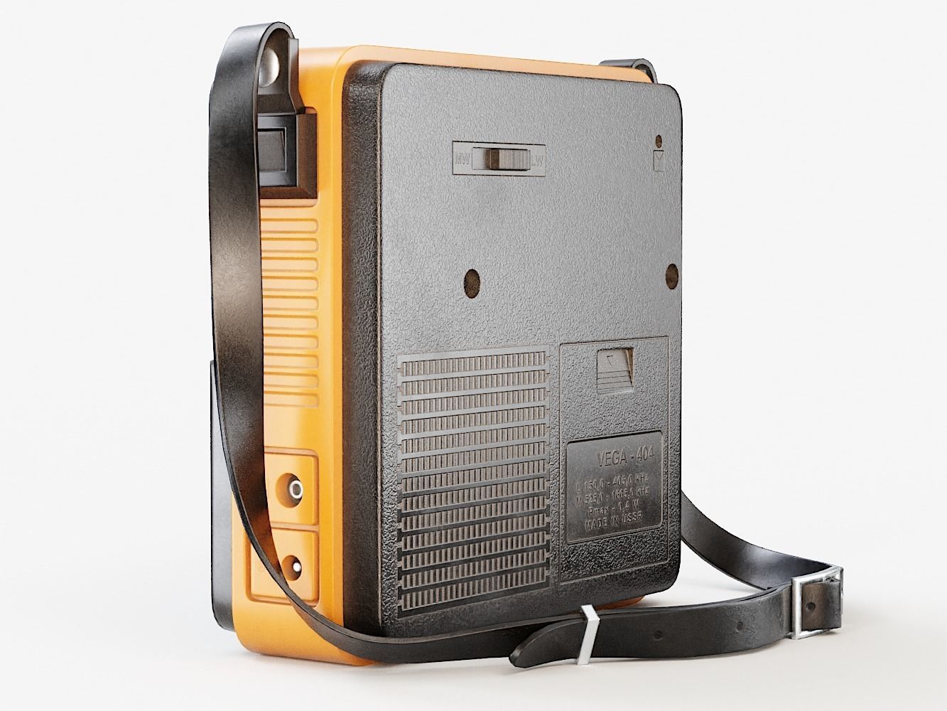 Retro Portable Radio Vega PBR Low-poly 3D model_6