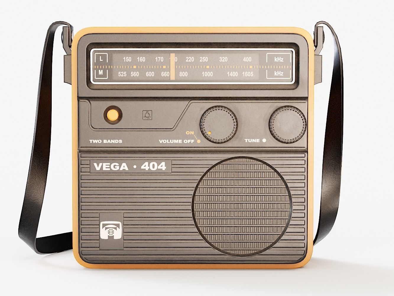 Retro Portable Radio Vega PBR Low-poly 3D model_2