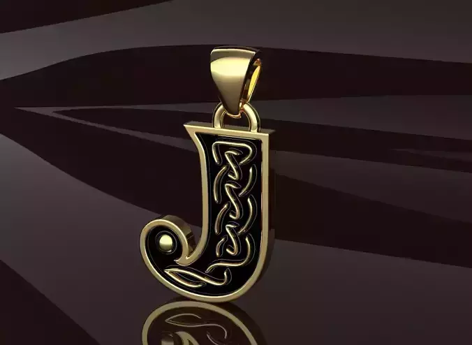 Letter pendant 10 with celtic pattern