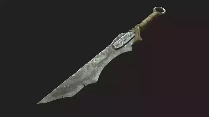 ork short sword Low-poly 3D model
