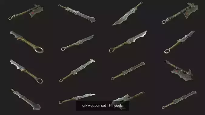 ork weapon set 3D Model Collection