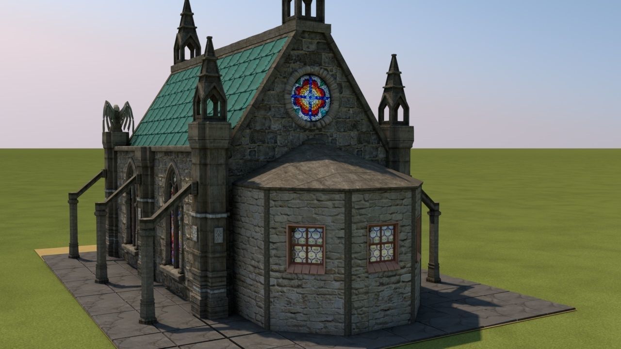 Mittelalterliche Kapelle - Medieval Church 3D model_7