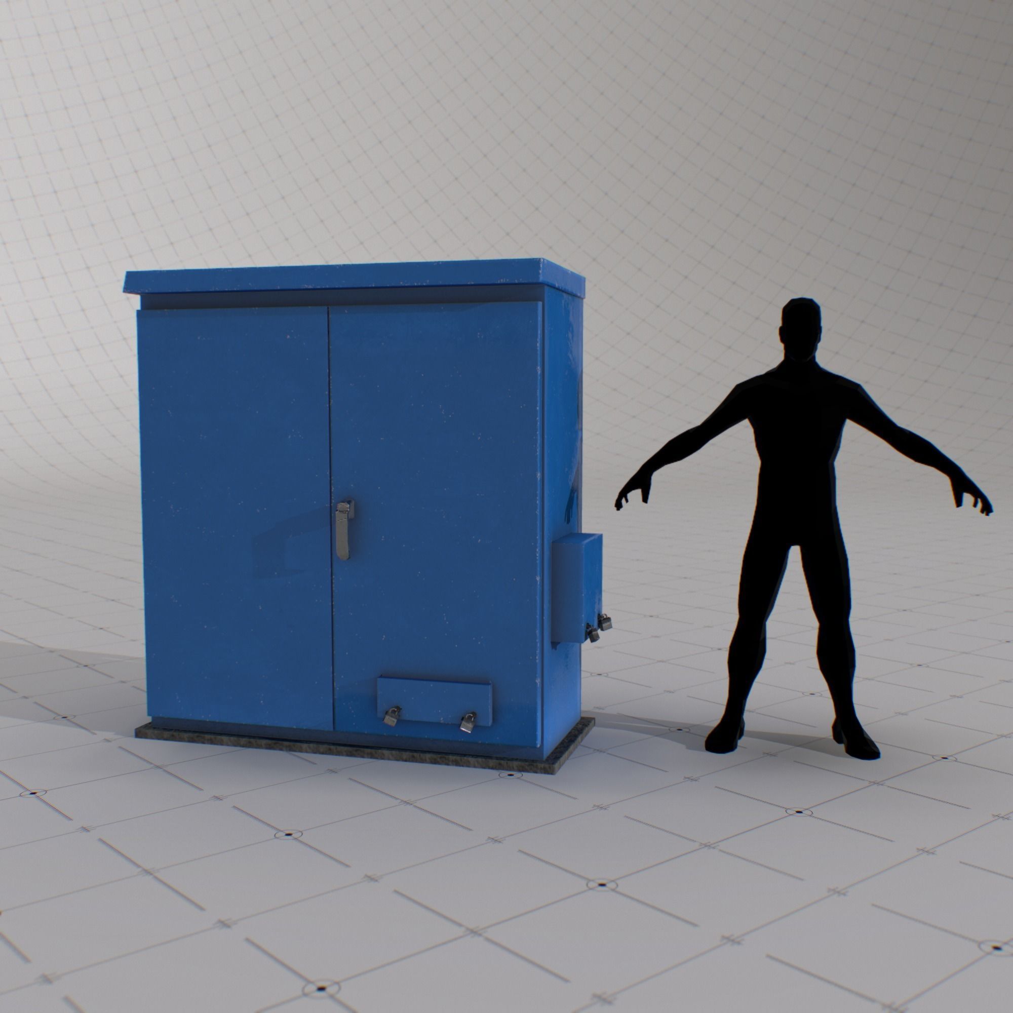Blue Electrical Box Low-poly 3D model Low-poly 3D model_1