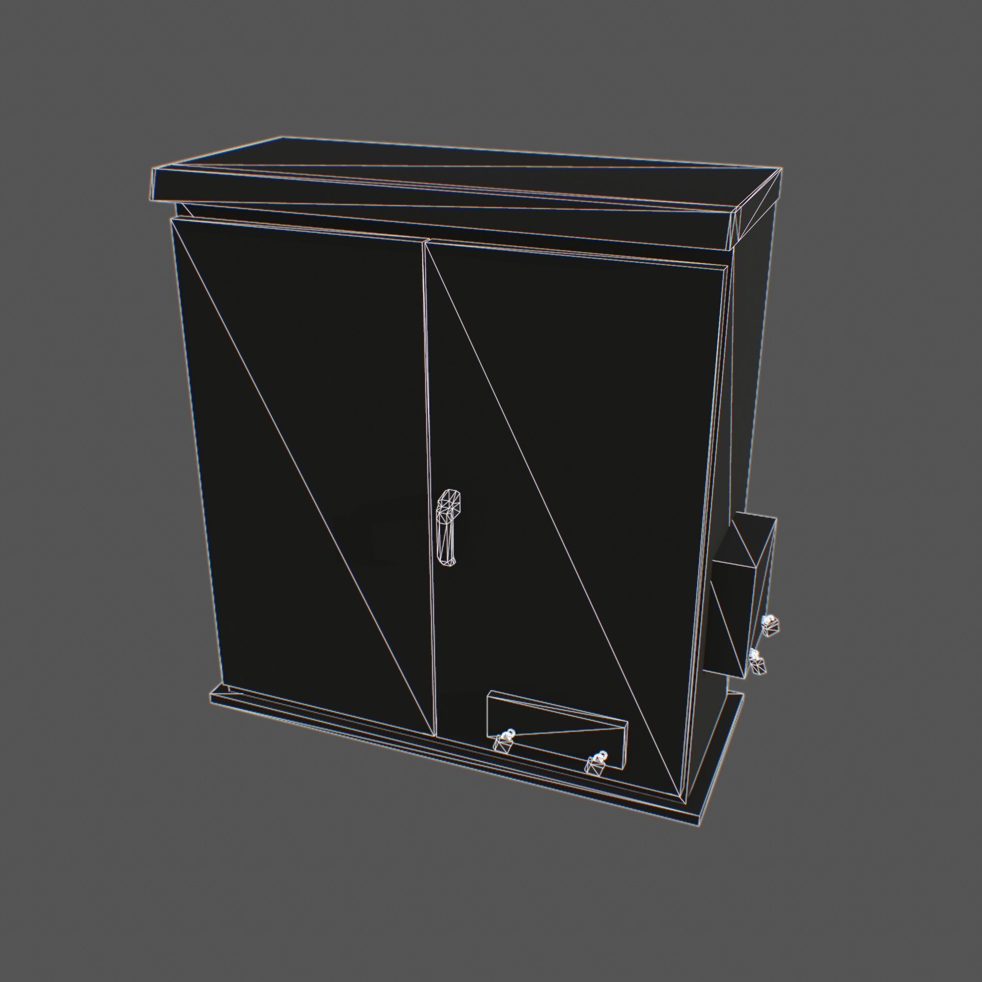 Blue Electrical Box Low-poly 3D model Low-poly 3D model_2