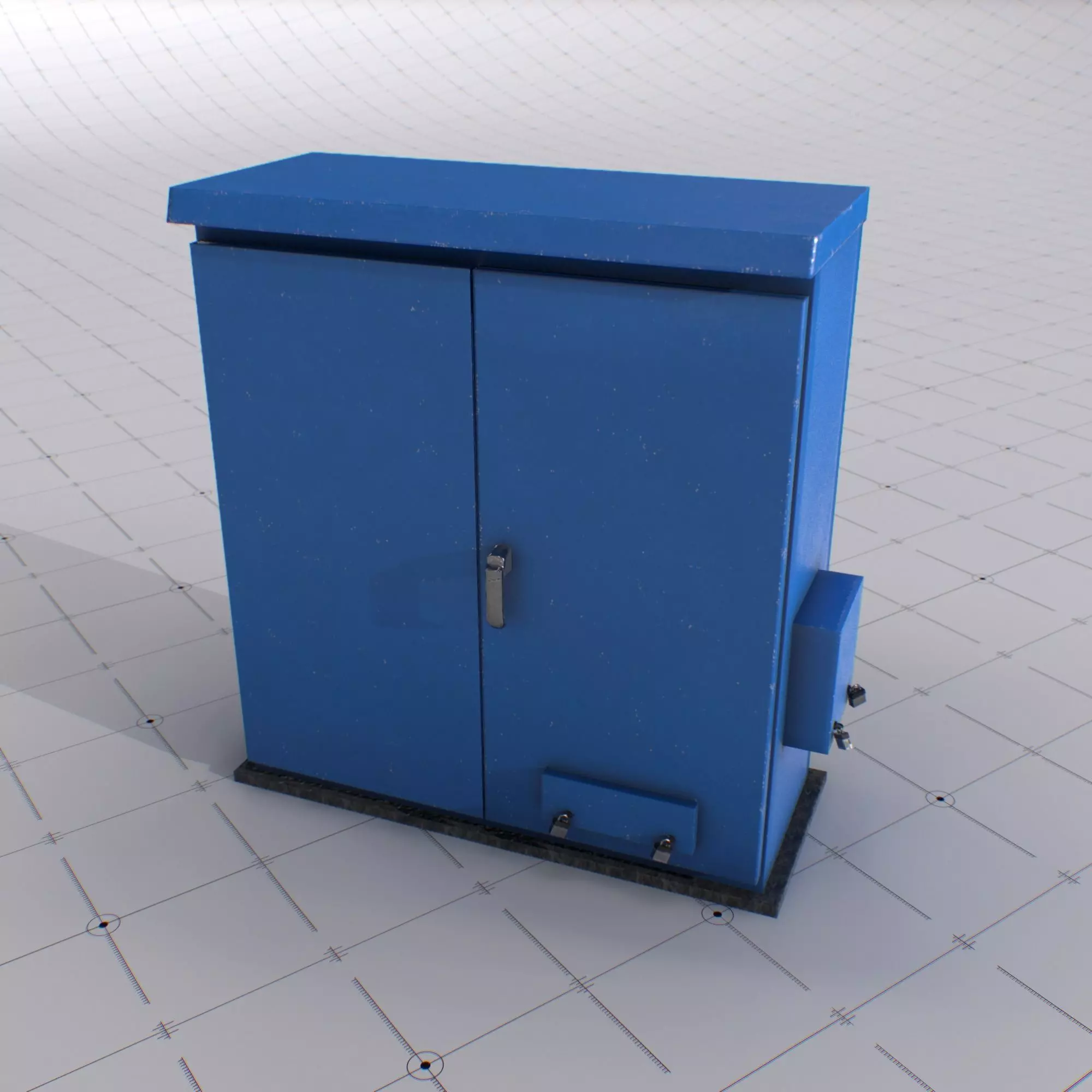 Blue Electrical Box Low-poly 3D model Low-poly 3D model_0