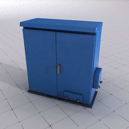 Blue Electrical Box Low-poly 3D model Low-poly 3D model