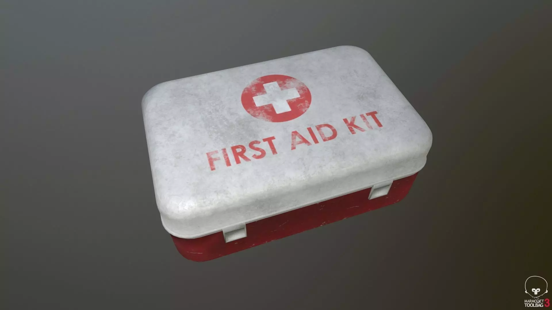 First Aid Kit Dirty  Low-poly 3D model_0