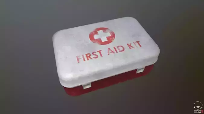 First Aid Kit Dirty  Low-poly 3D model