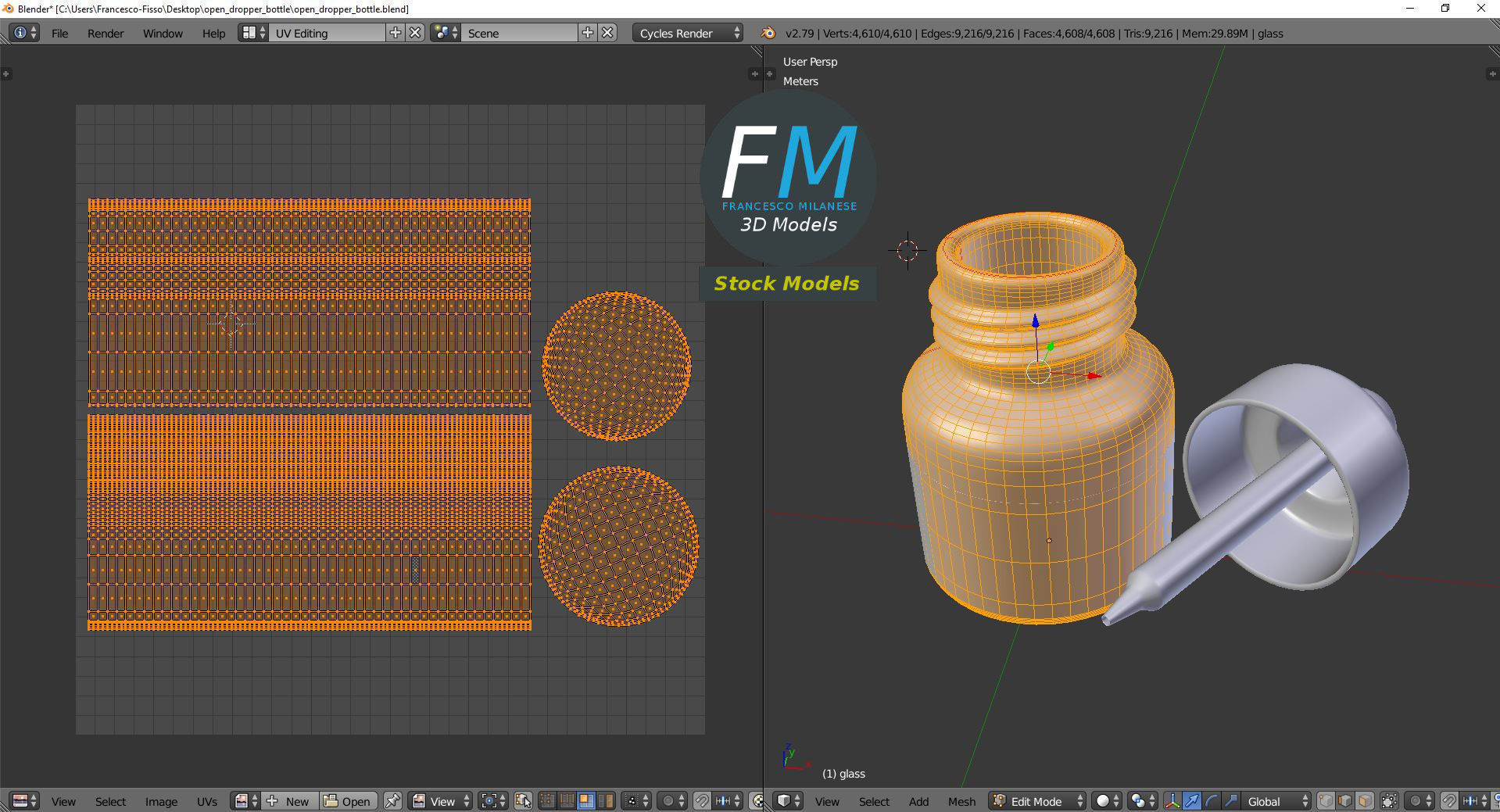 Open dropper bottle 3D model_10