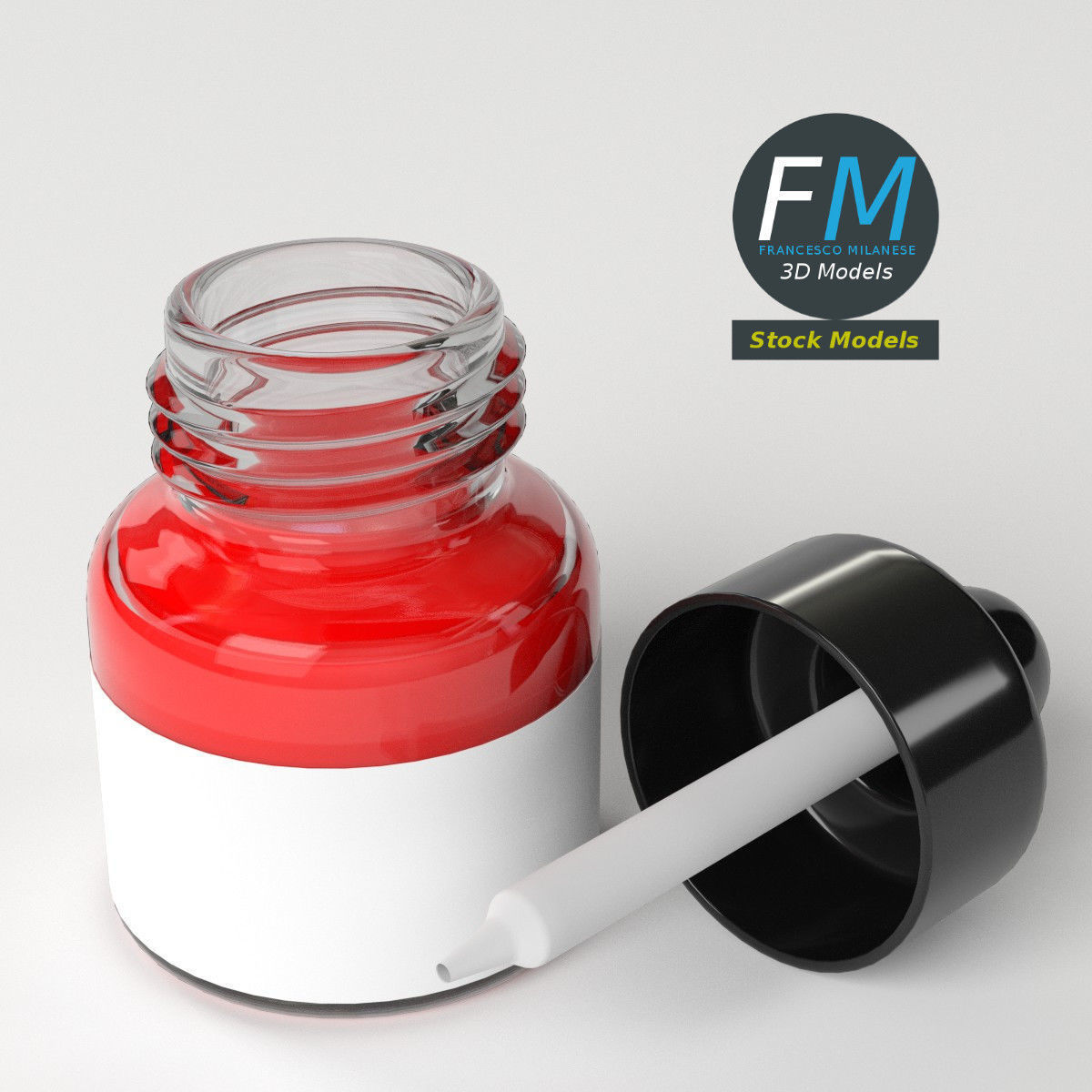 Open dropper bottle 3D model_5