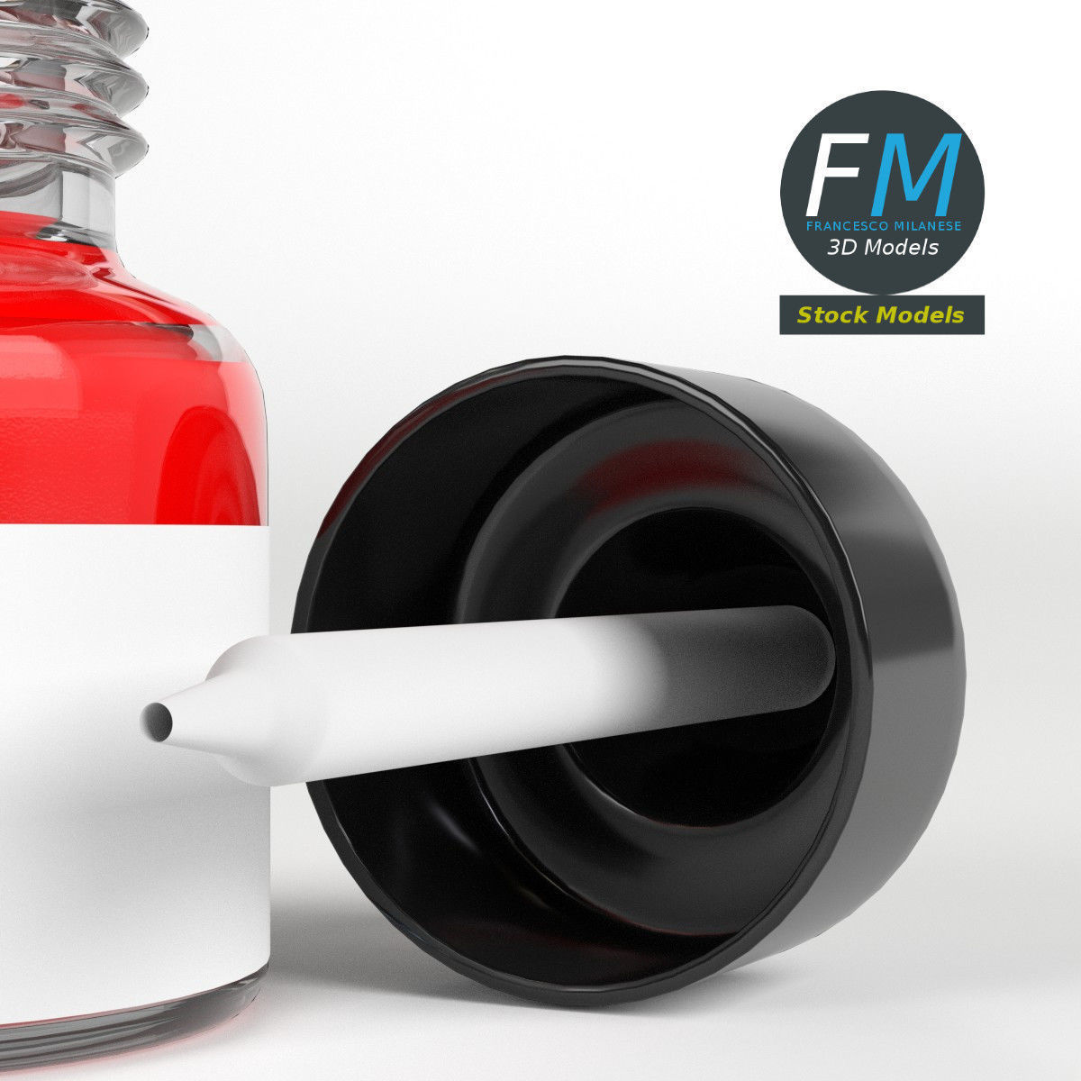 Open dropper bottle 3D model_3