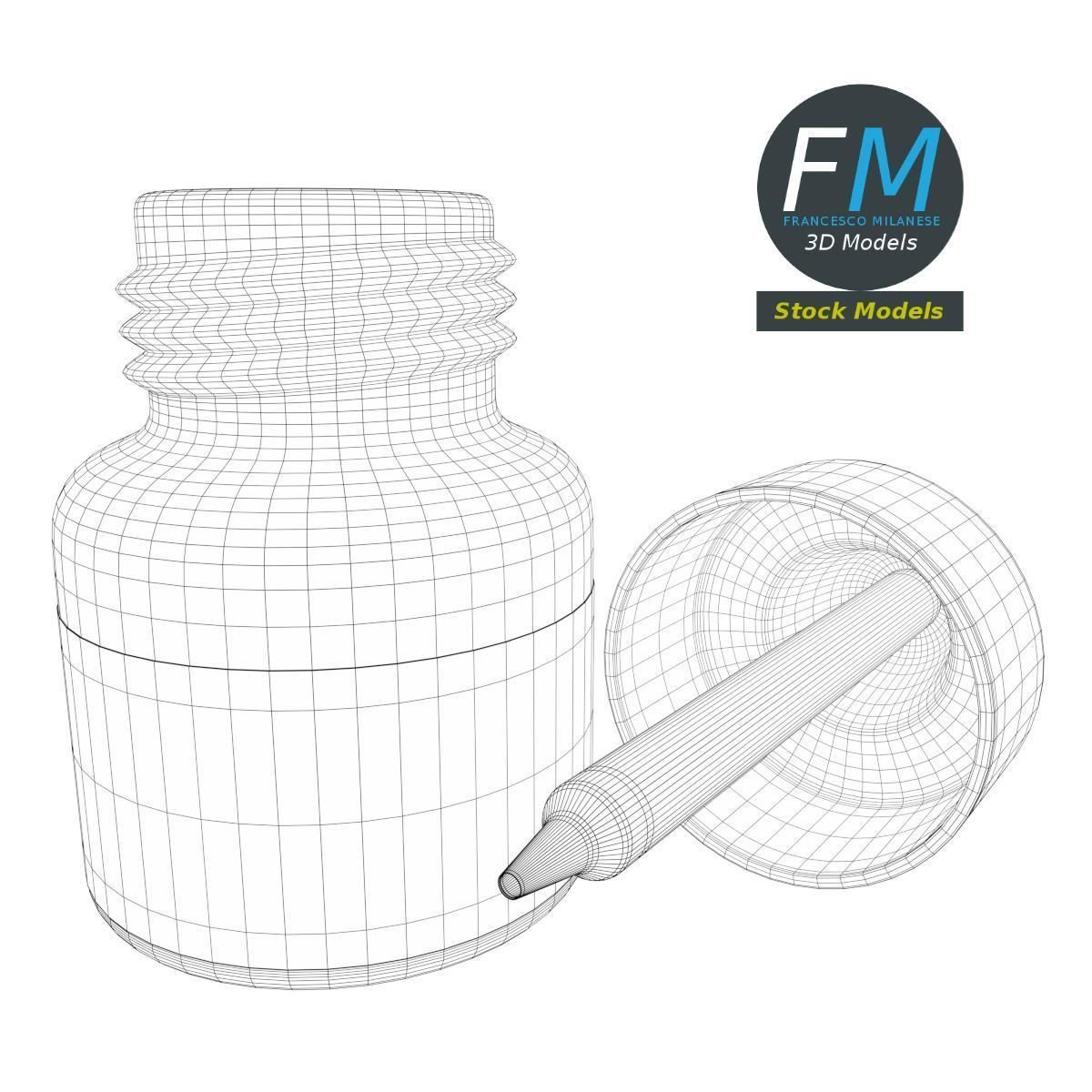 Open dropper bottle 3D model_7