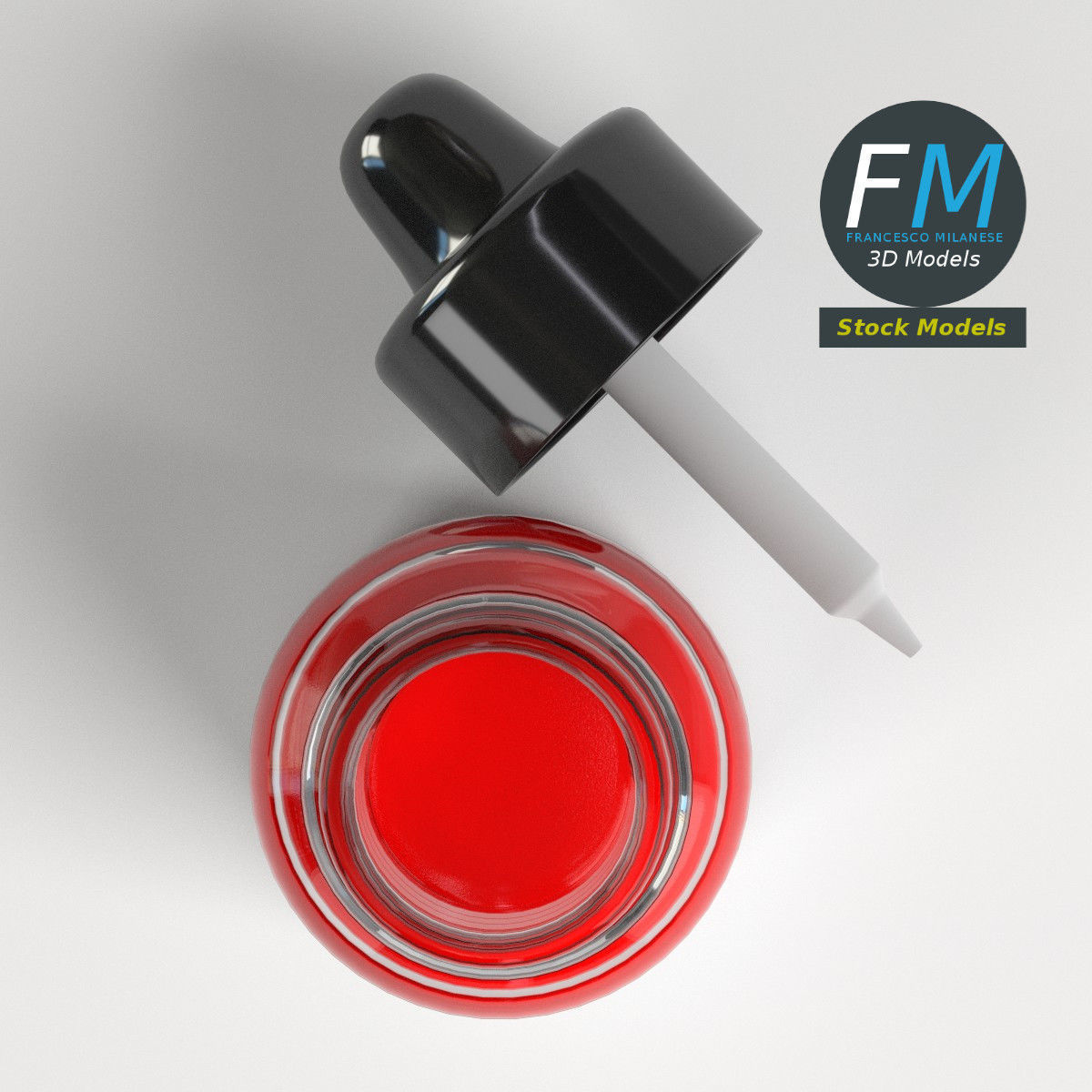 Open dropper bottle 3D model_6