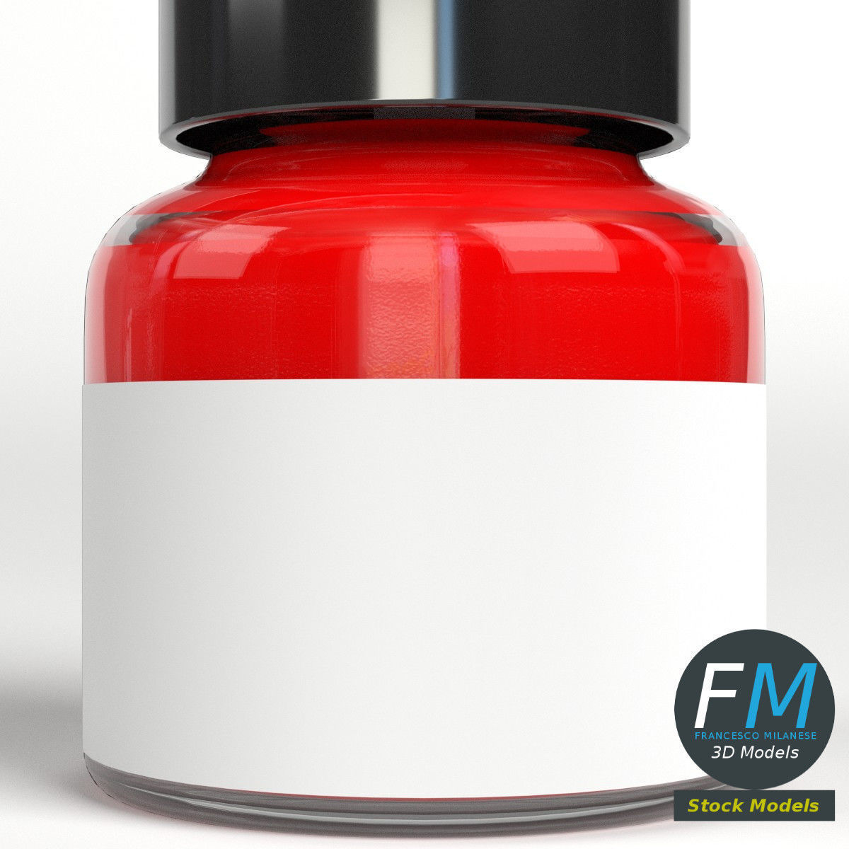 Acrylic Fluorescent Ink Bottle 3D model_4