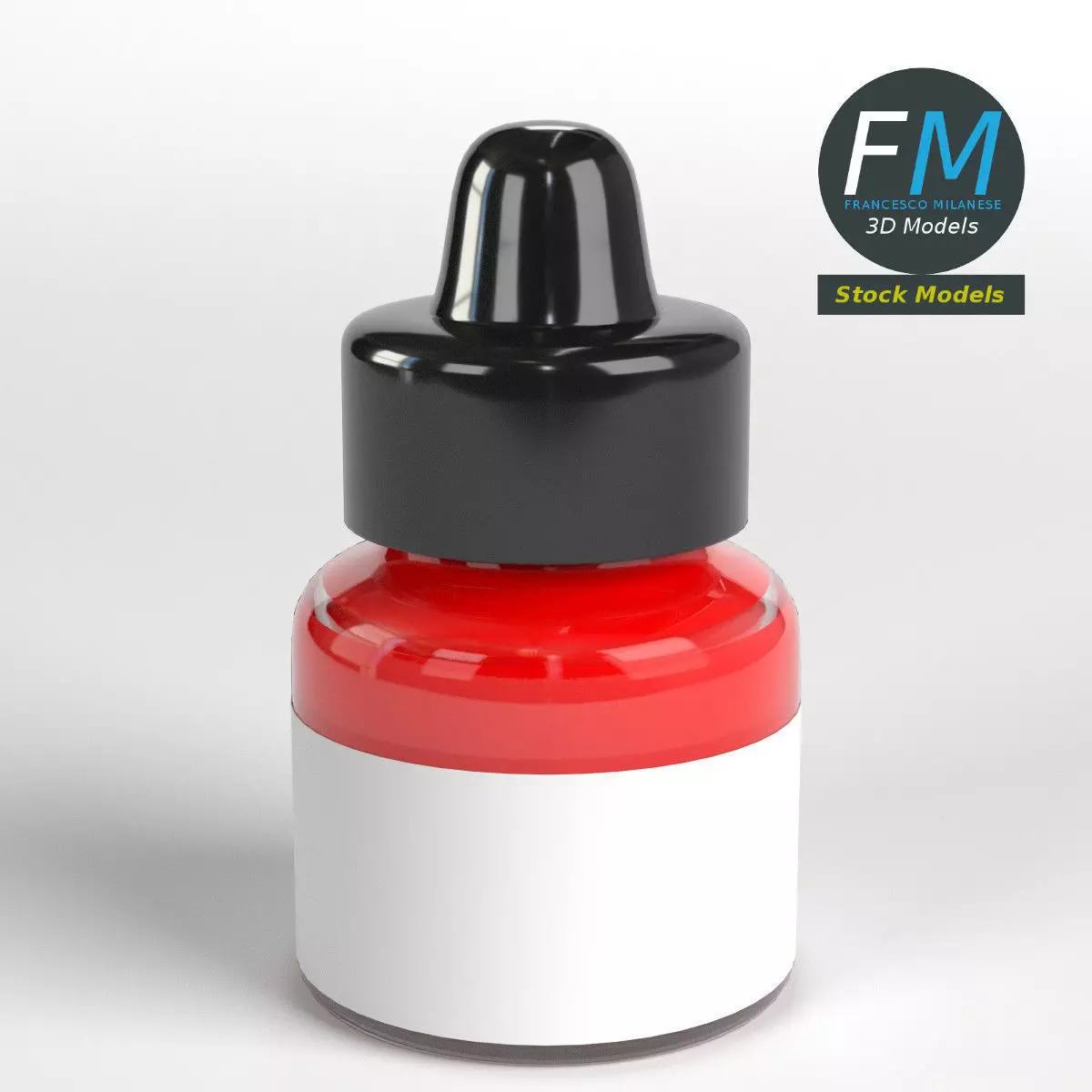 Acrylic Fluorescent Ink Bottle 3D model_0