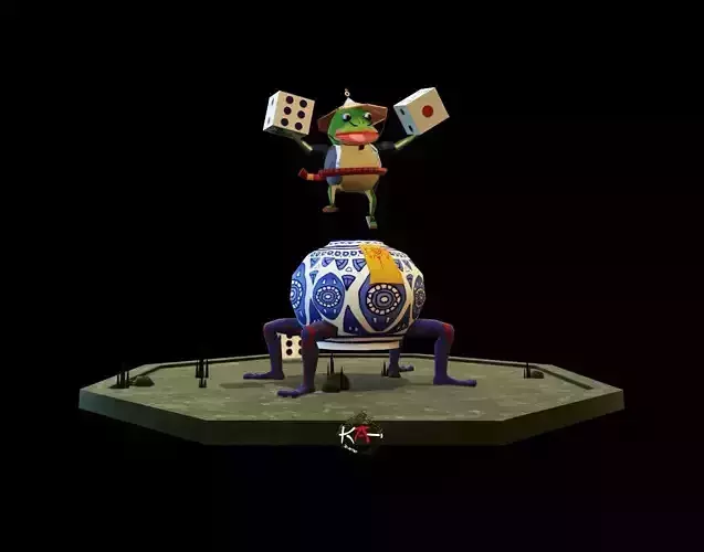 Jikikaeru -Onmyoji Arena Low-poly 3D model