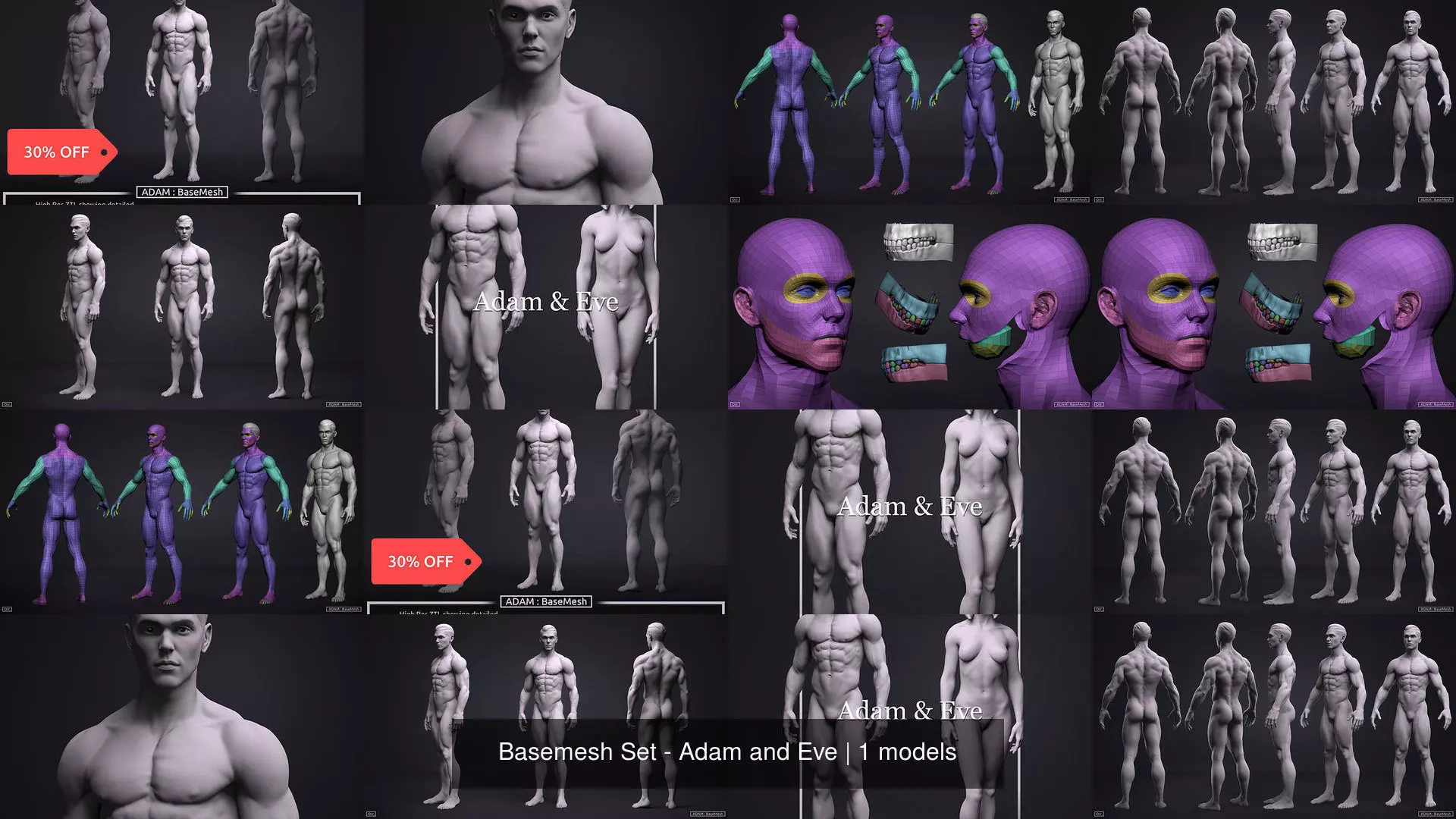 Basemesh Set - Adam and Eve 3D Model Collection_2