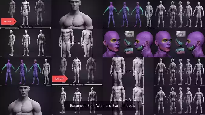 Basemesh Set - Adam and Eve