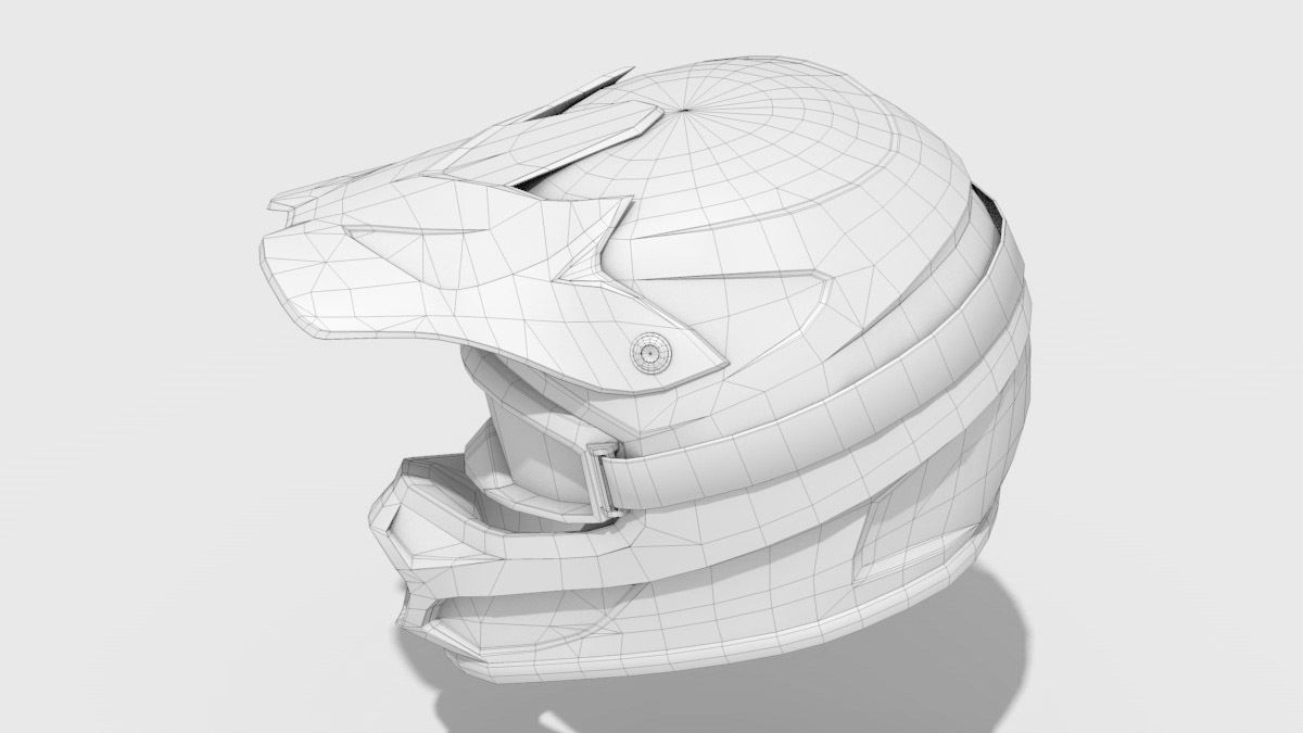 Motocross Helmet Low-poly 3D model_7