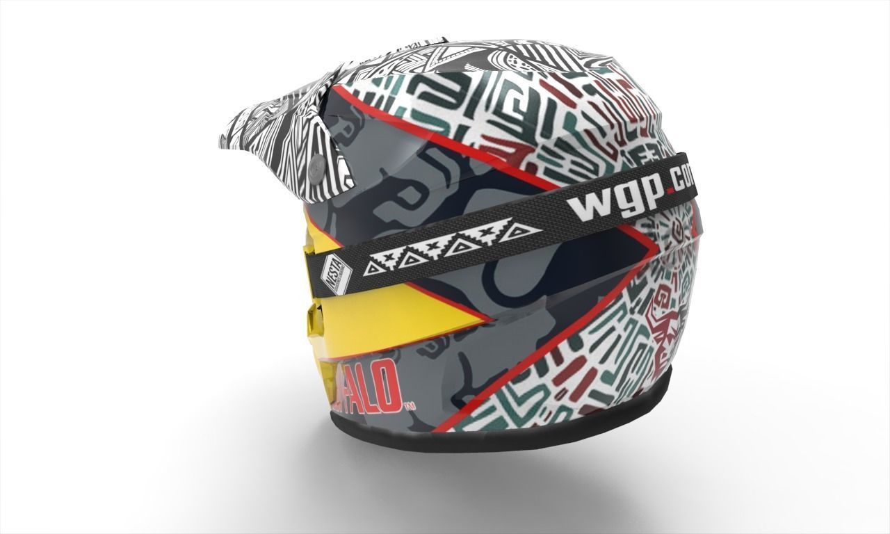Motocross Helmet Low-poly 3D model_4