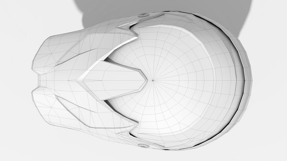 Motocross Helmet Low-poly 3D model_9