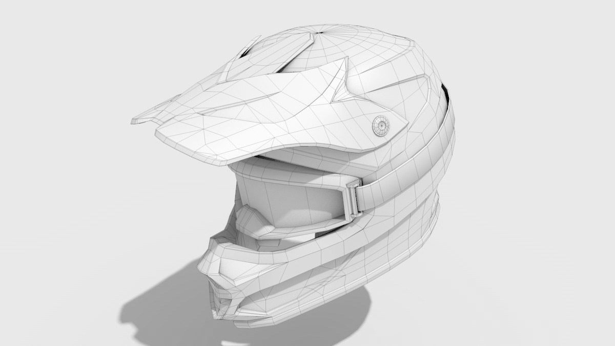 Motocross Helmet Low-poly 3D model_8