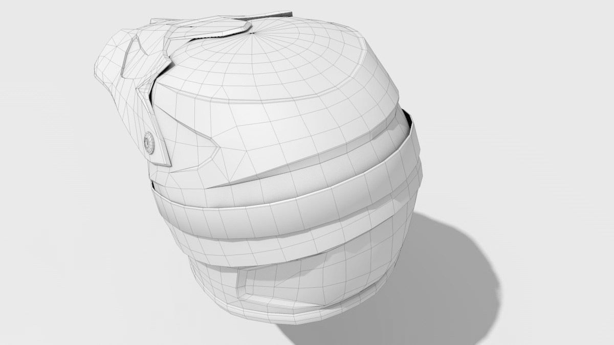 Motocross Helmet Low-poly 3D model_10