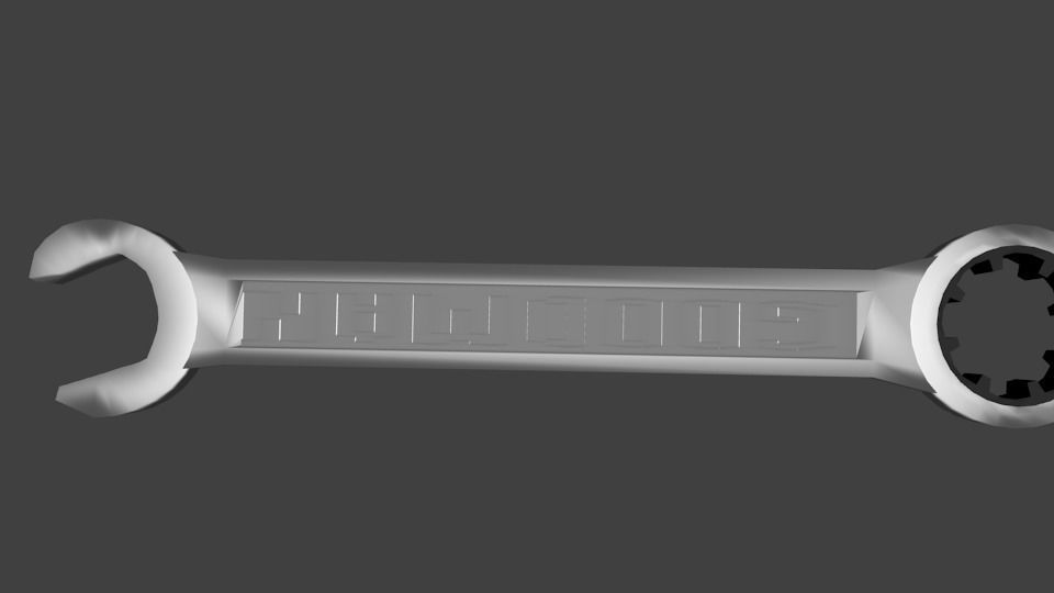 Cresent Wrench with material Low-poly 3D model_3