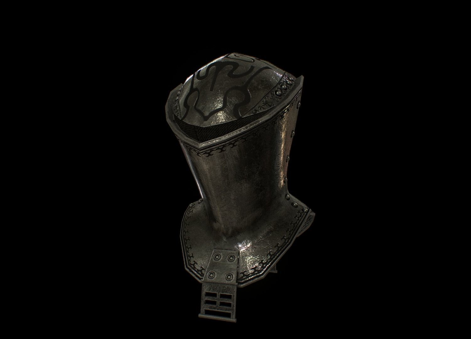 HIE Medieval Knight Helmet D190108 Low-poly 3D model_4