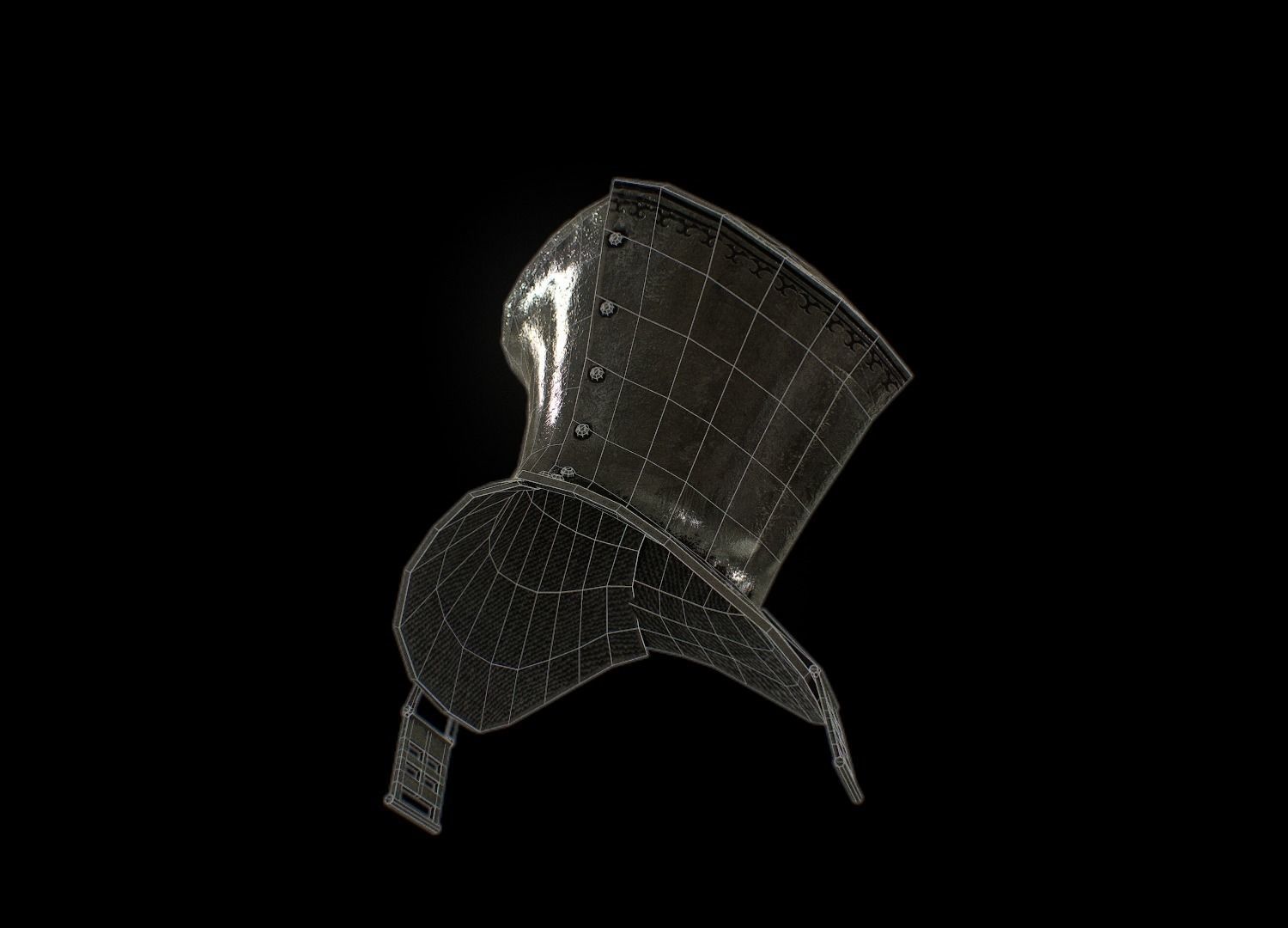 HIE Medieval Knight Helmet D190108 Low-poly 3D model_10