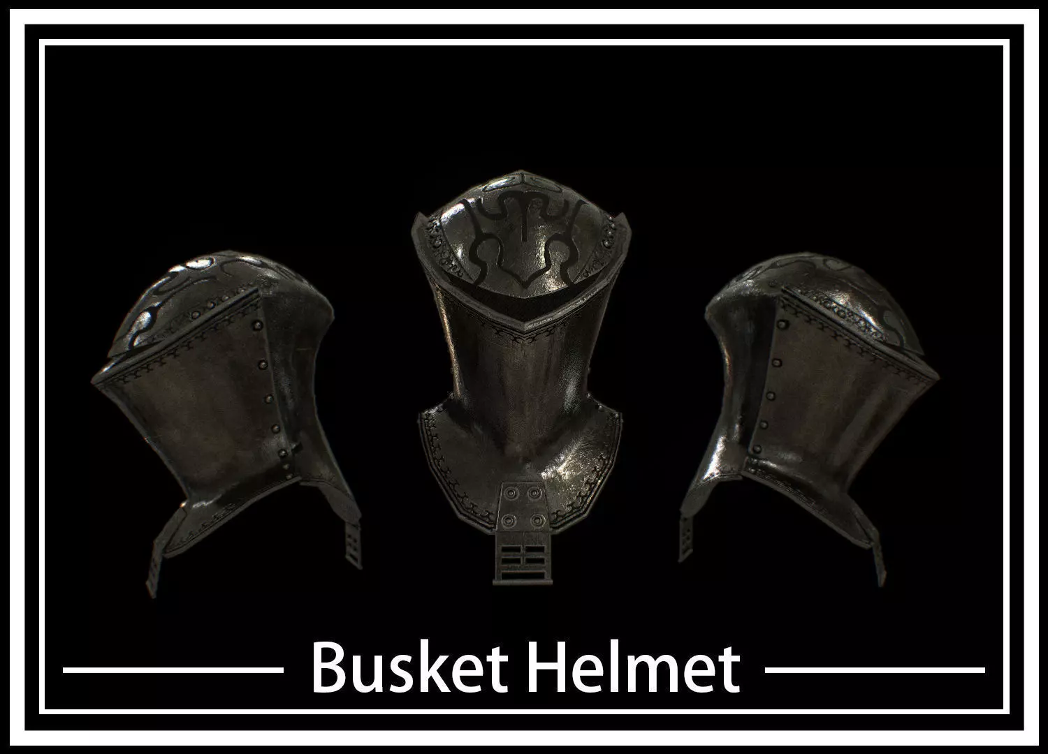 HIE Medieval Knight Helmet D190108 Low-poly 3D model_0
