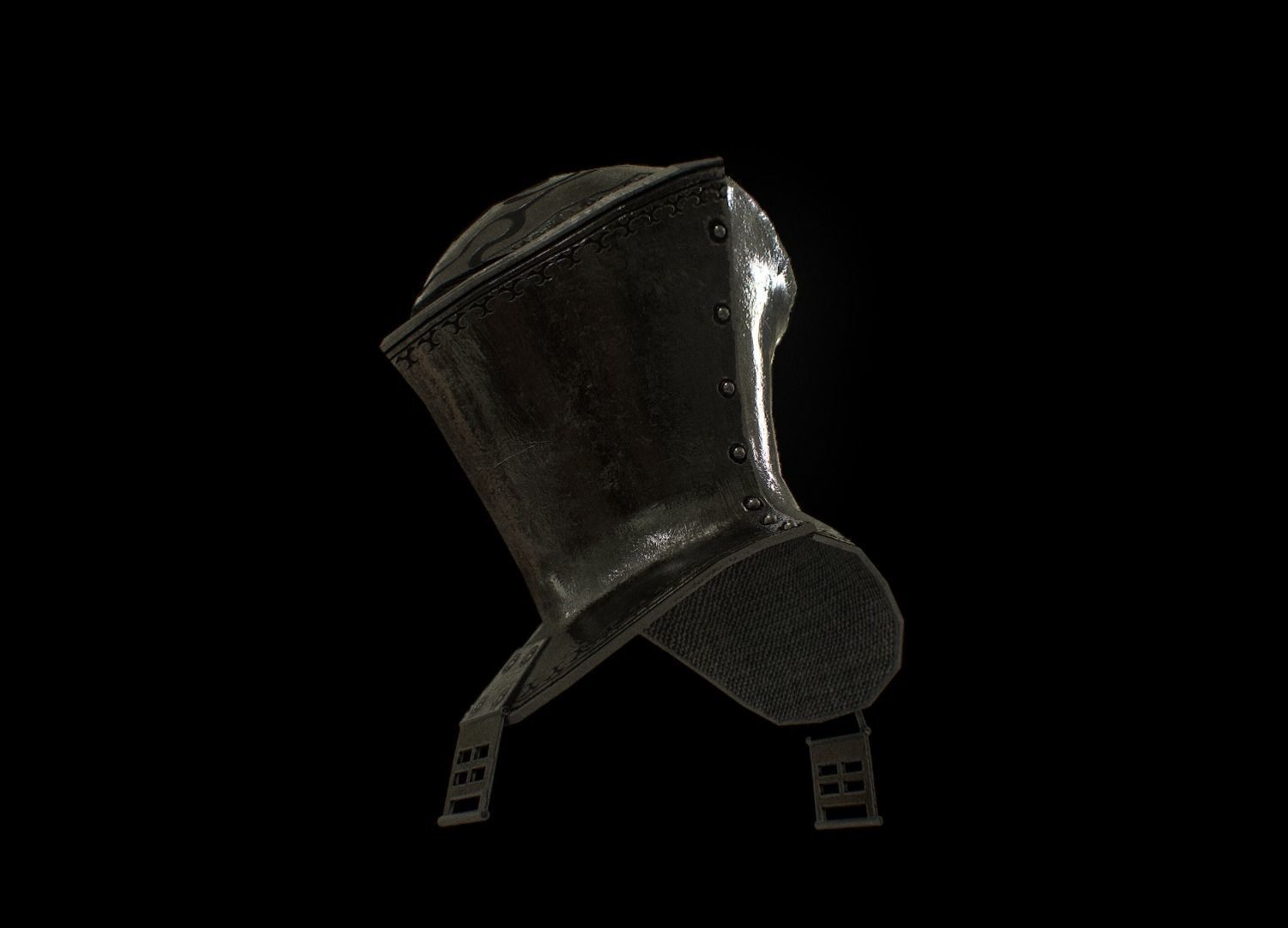 HIE Medieval Knight Helmet D190108 Low-poly 3D model_8