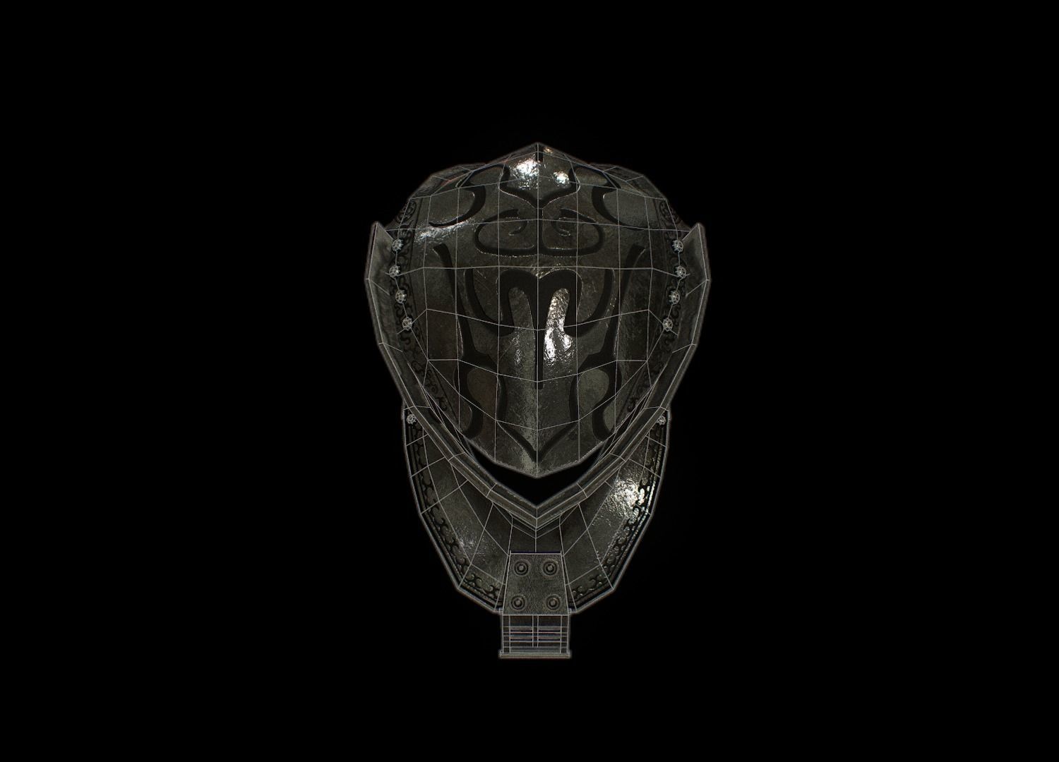 HIE Medieval Knight Helmet D190108 Low-poly 3D model_12