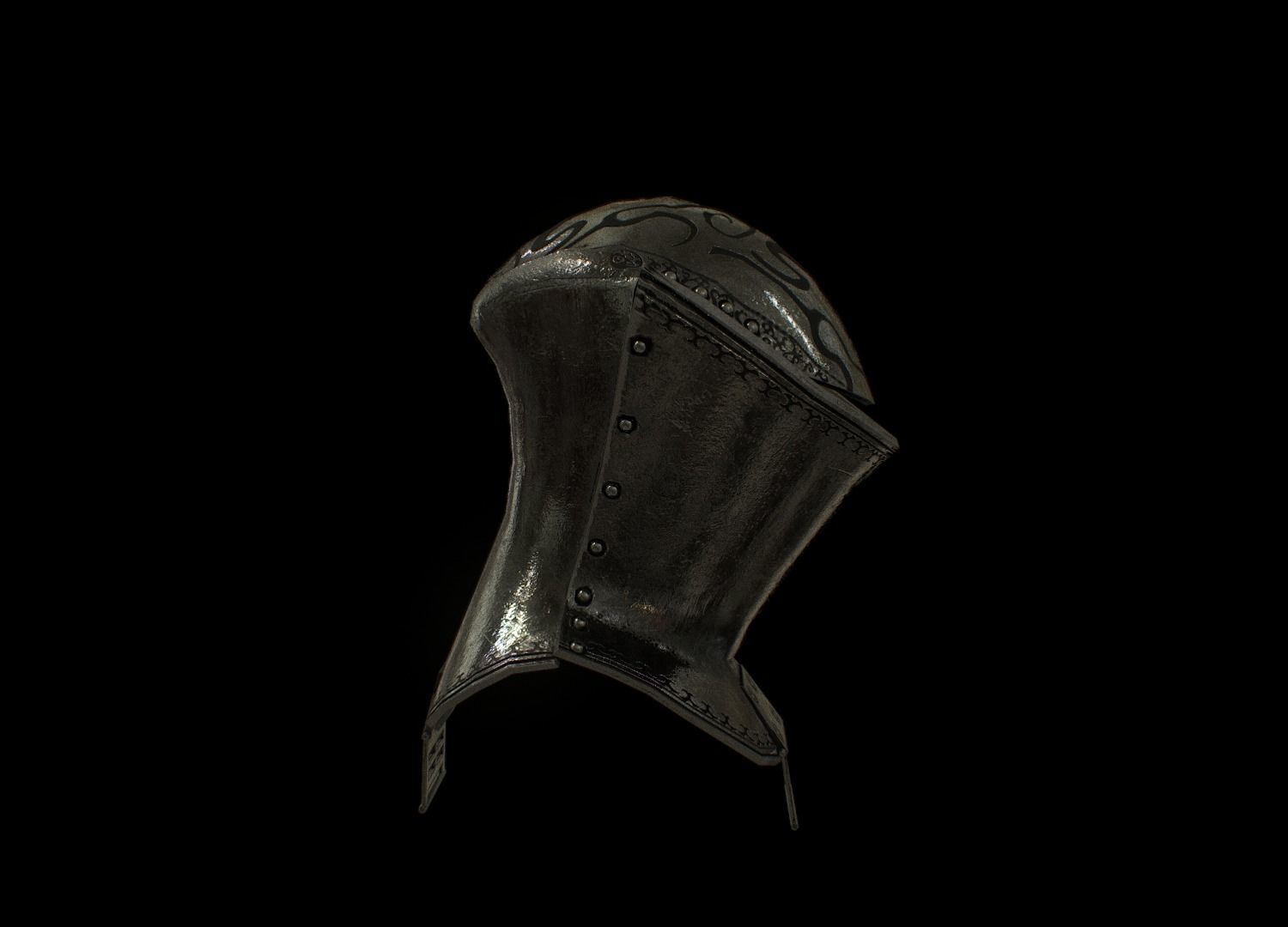 HIE Medieval Knight Helmet D190108 Low-poly 3D model_5