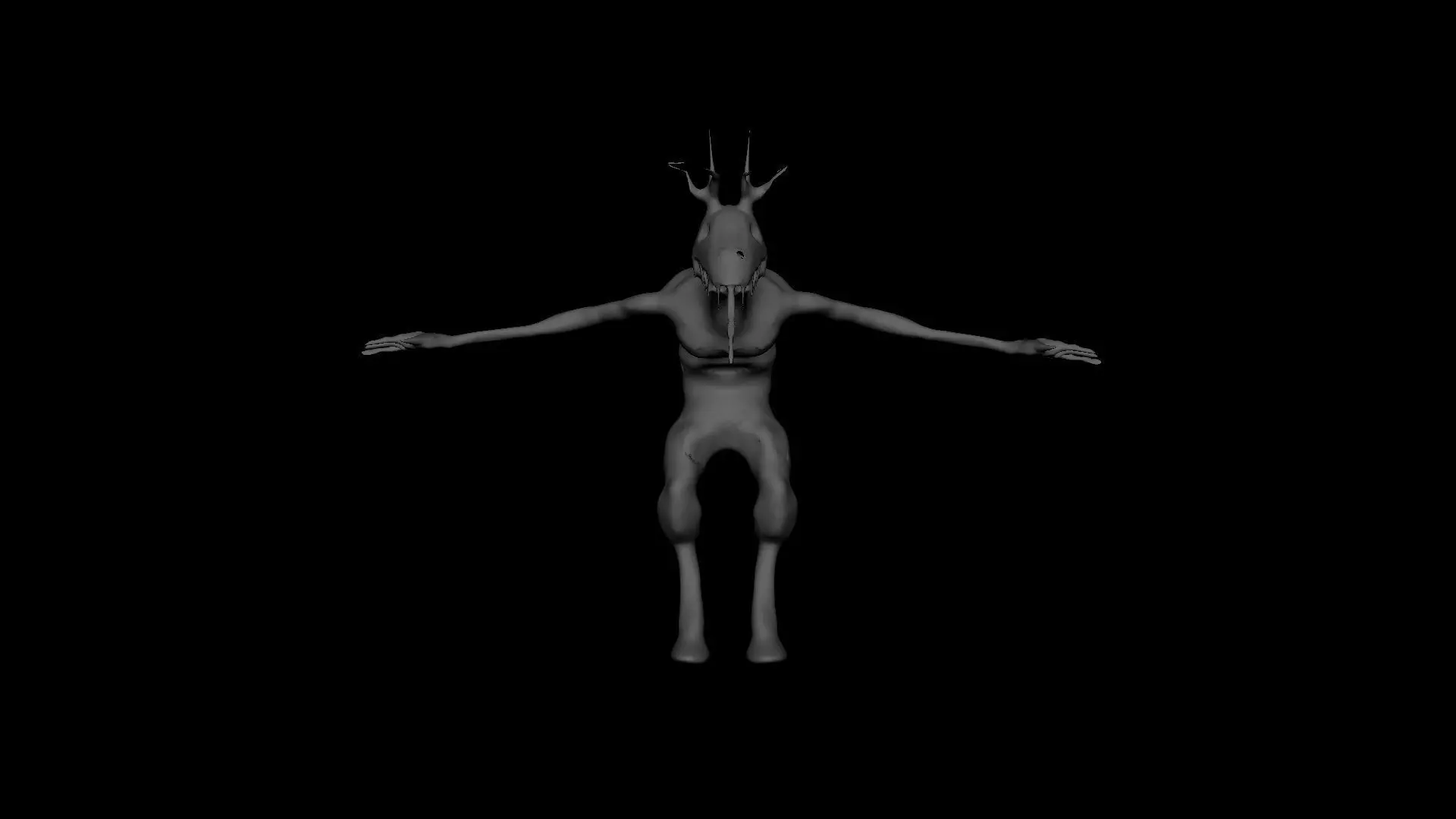 Wendigo humanoid creature 3D model