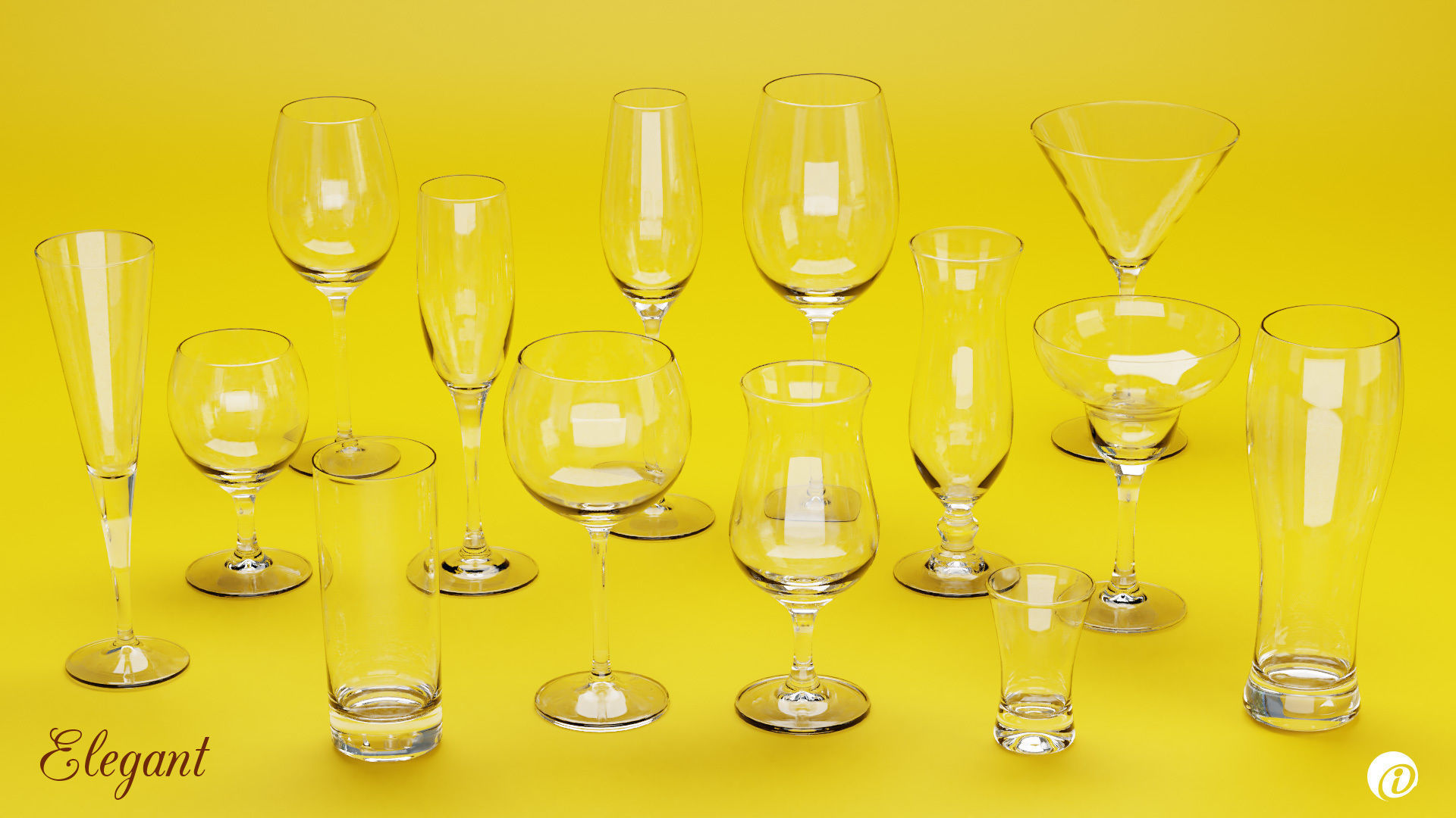 Glass Pack 3D model_2