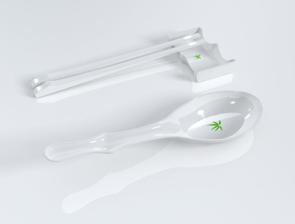 Bamboo shape tableware set  3D  Model 3D print model_5