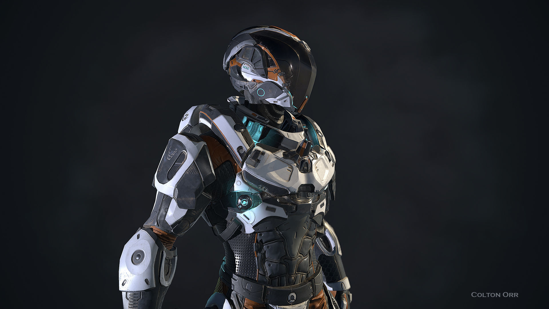 Lunar Suit - PBR Sci-Fi Character Low-poly 3D model_6