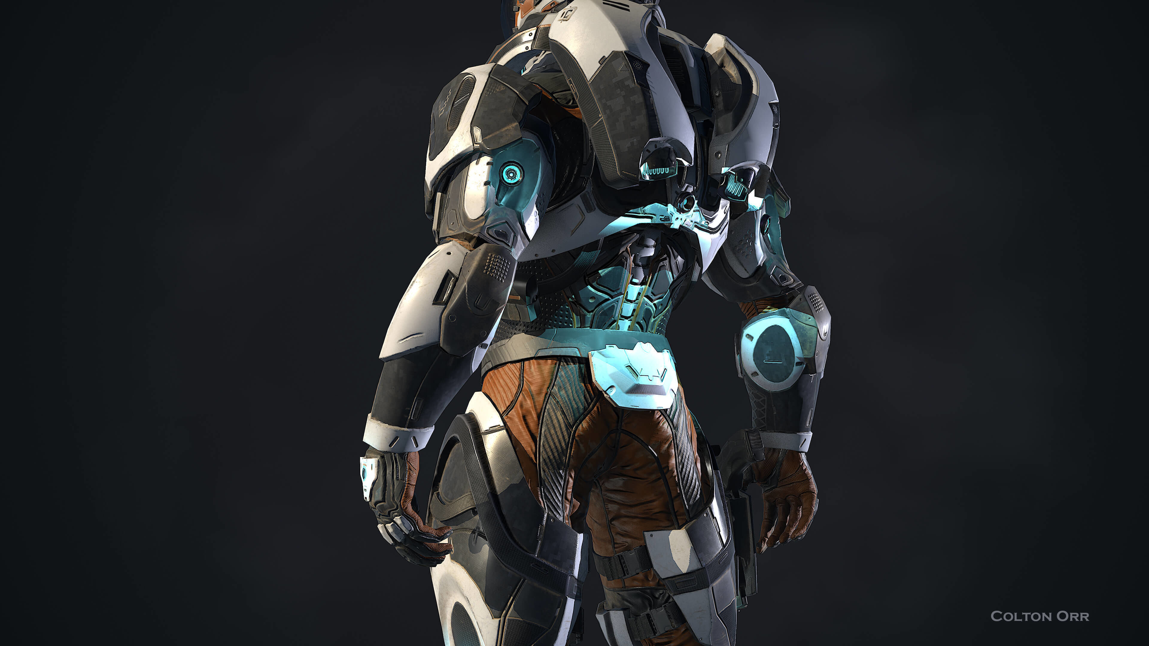 Lunar Suit - PBR Sci-Fi Character Low-poly 3D model_5