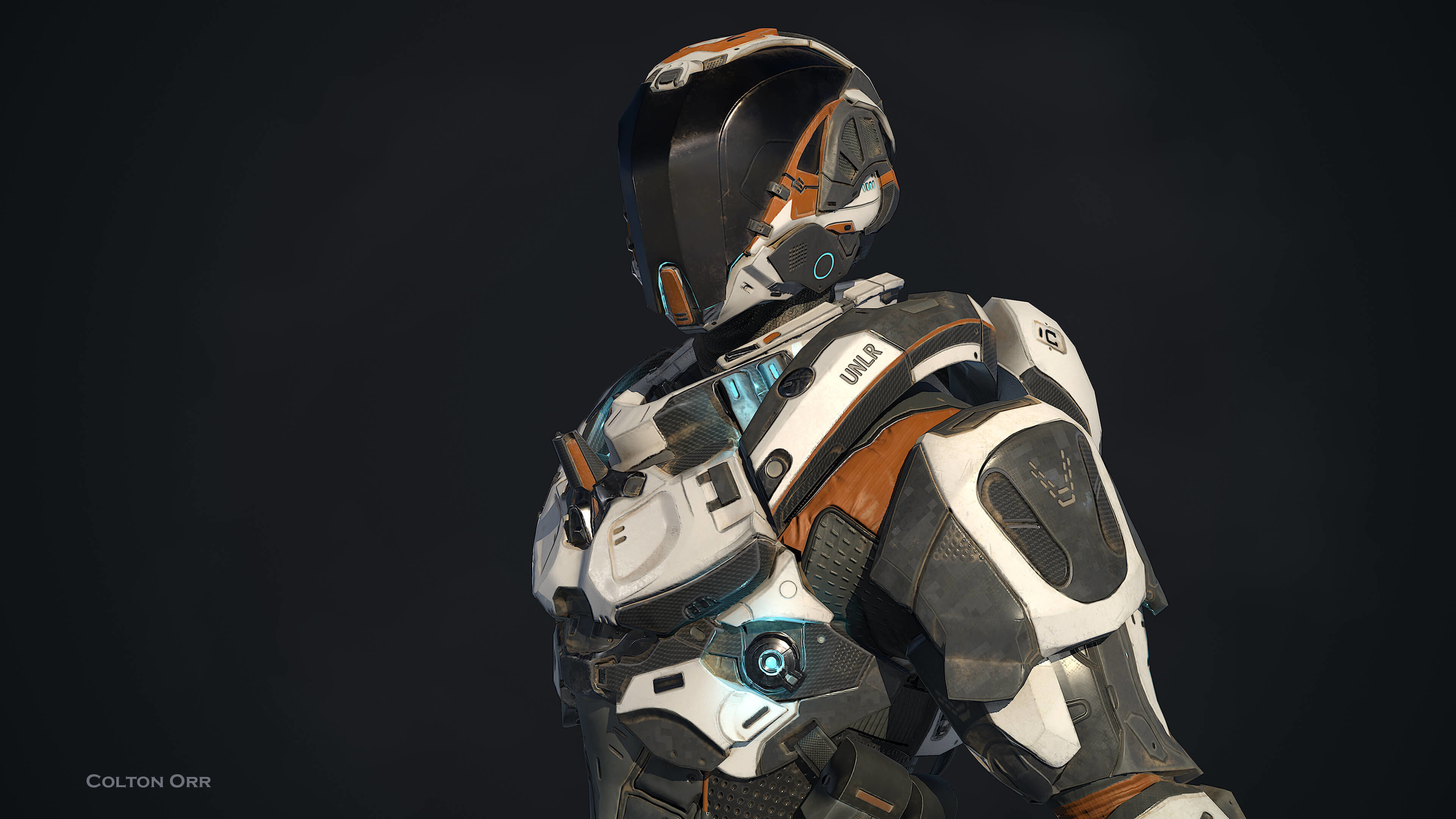 Lunar Suit - PBR Sci-Fi Character Low-poly 3D model_4