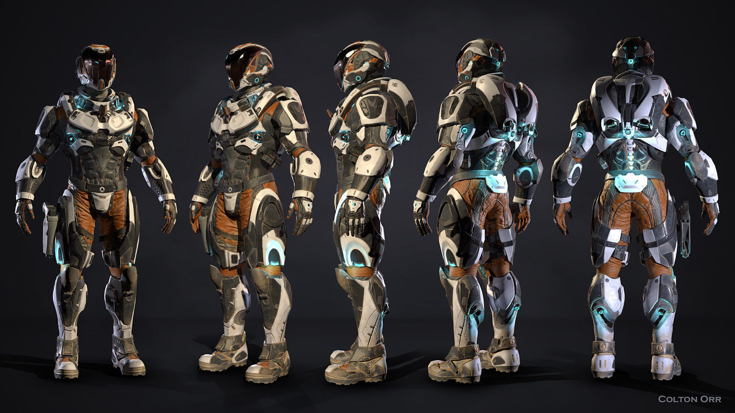 Lunar Suit - PBR Sci-Fi Character Low-poly 3D model_8