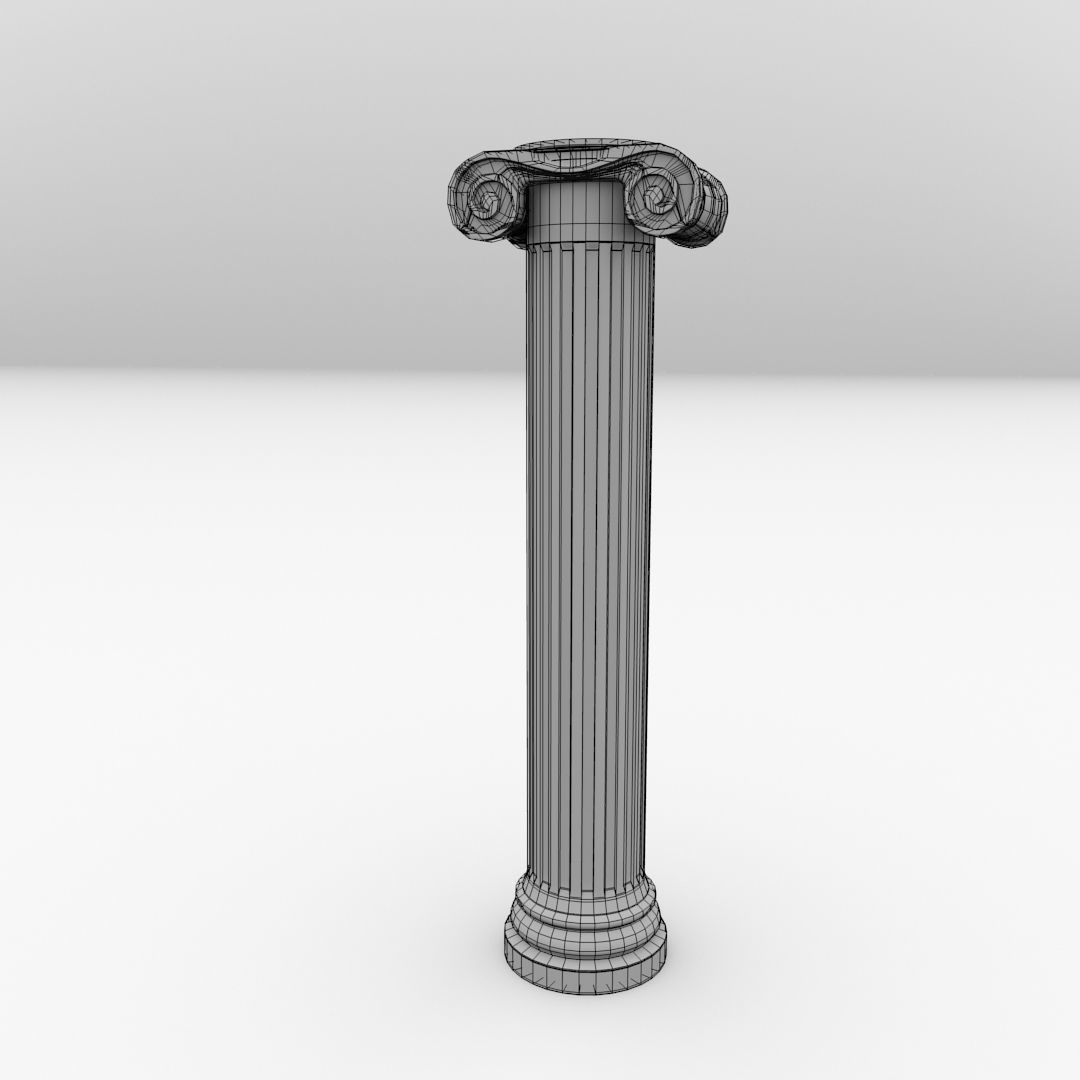 Greek Column Ionic 3D model_4