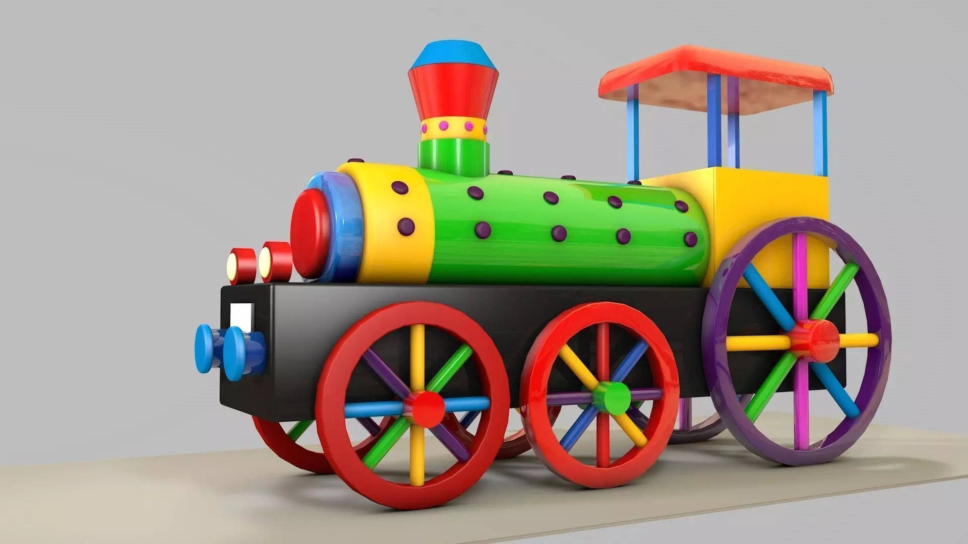Toy Train 3d Model Low-poly 3D model