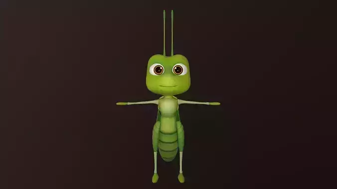 Asset - Cartoons - Character - Locust - Hight Poly - Rig Low-poly 3D model