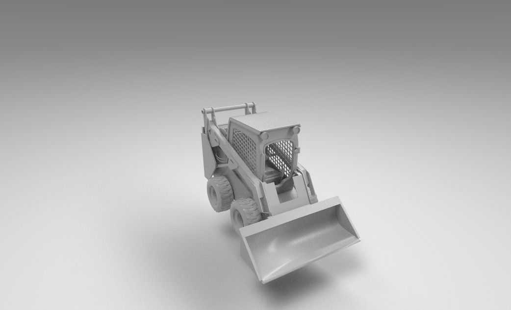 Mini Dozer Low-poly 3D model_4