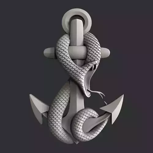 3d STL models for CNC or 3d printer snake anchor