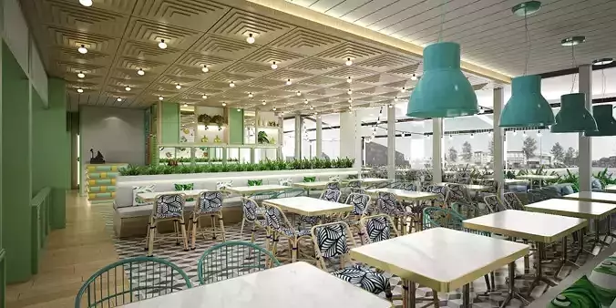 Restaurant interior design of cafe