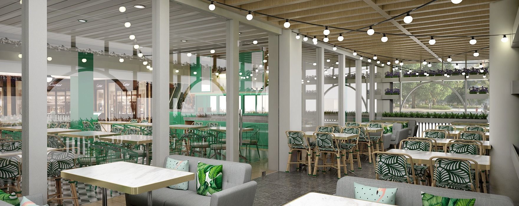 Restaurant interior design of cafe 3D model_6